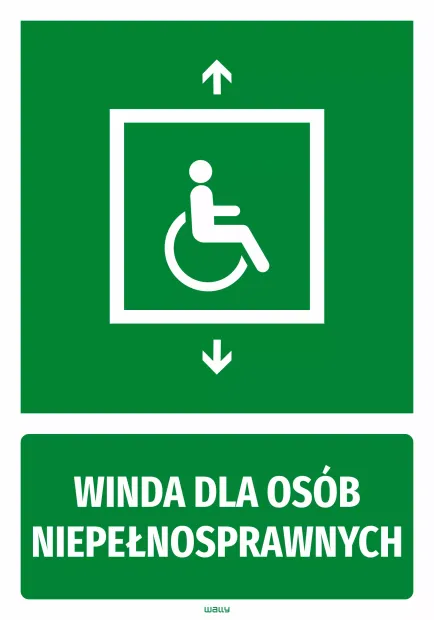 Naklejka informacyjna Winda dla osób niepełnosprawnych