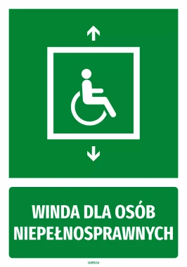 Naklejka informacyjna Winda dla osób niepełnosprawnych