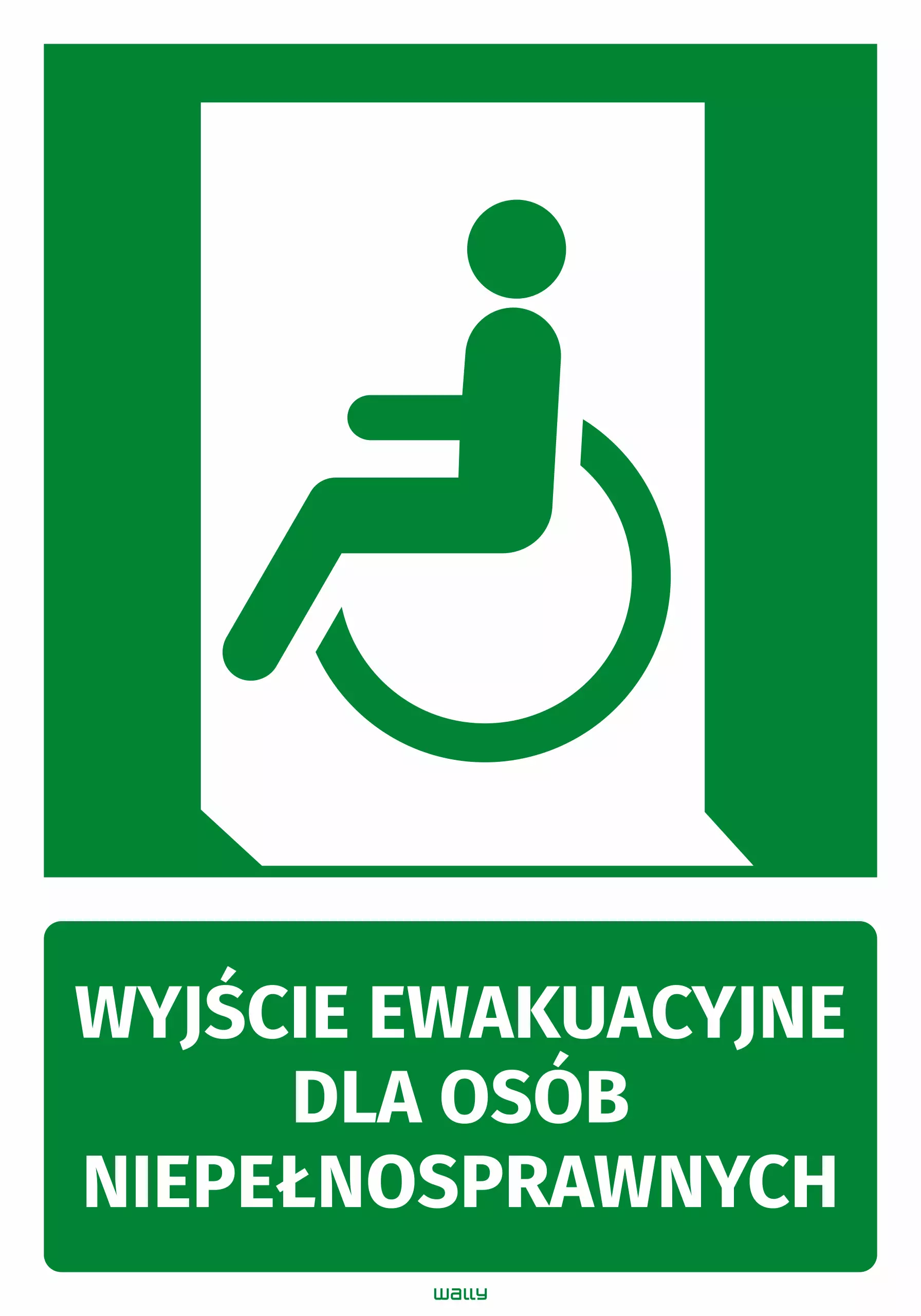 Naklejka informacyjna Wyjście ewakuacyjne dla osób niepełnosprawnych