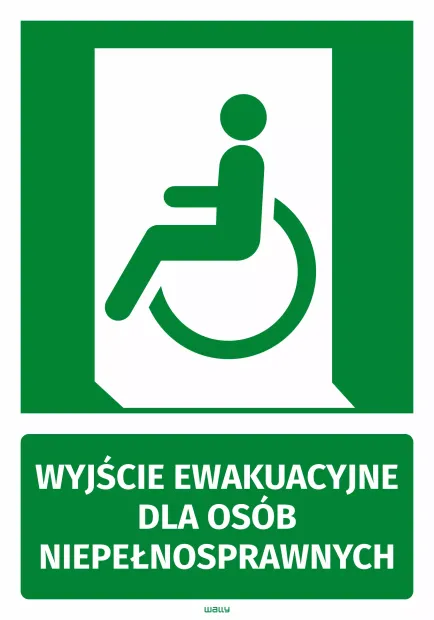 Naklejka informacyjna Wyjście ewakuacyjne dla niepełnosprawnych