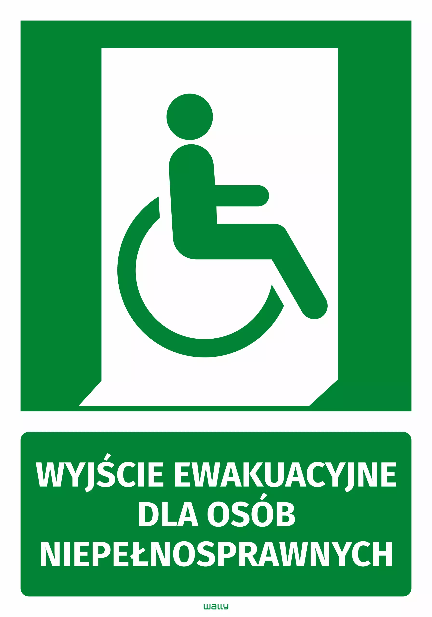 Naklejka na drzwi Wyjście ewakuacyjne dla osób niepełnosprawnych