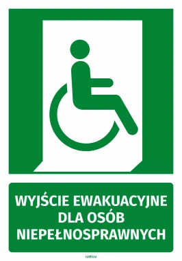 Naklejka na drzwi Wyjście ewakuacyjne dla osób niepełnosprawnych