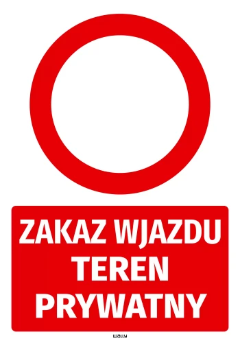 Naklejka Zakaz wjazdu Teren prywatny