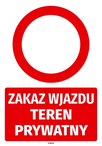 Naklejka Zakaz wjazdu Teren prywatny