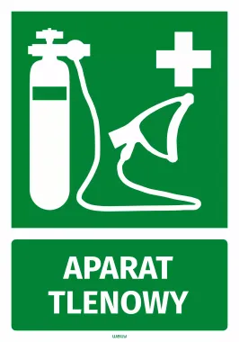 Naklejka informacyjna Aparat tlenowy