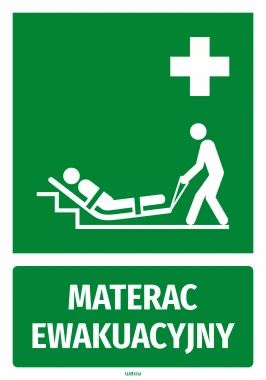Naklejka informacyjna Materac ewakuacyjny