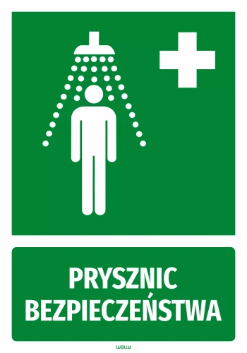 Naklejka informacyjna Prysznic bezpieczeństwa