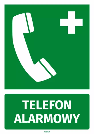 Naklejka informacyjna Telefon alarmowy