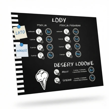 Tablica kredowa magnetyczna z indywidualnym nadrukiem w dowolnym rozmiarze
