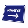 Tabliczka informacyjna Magazyn ze strzałką w prawo