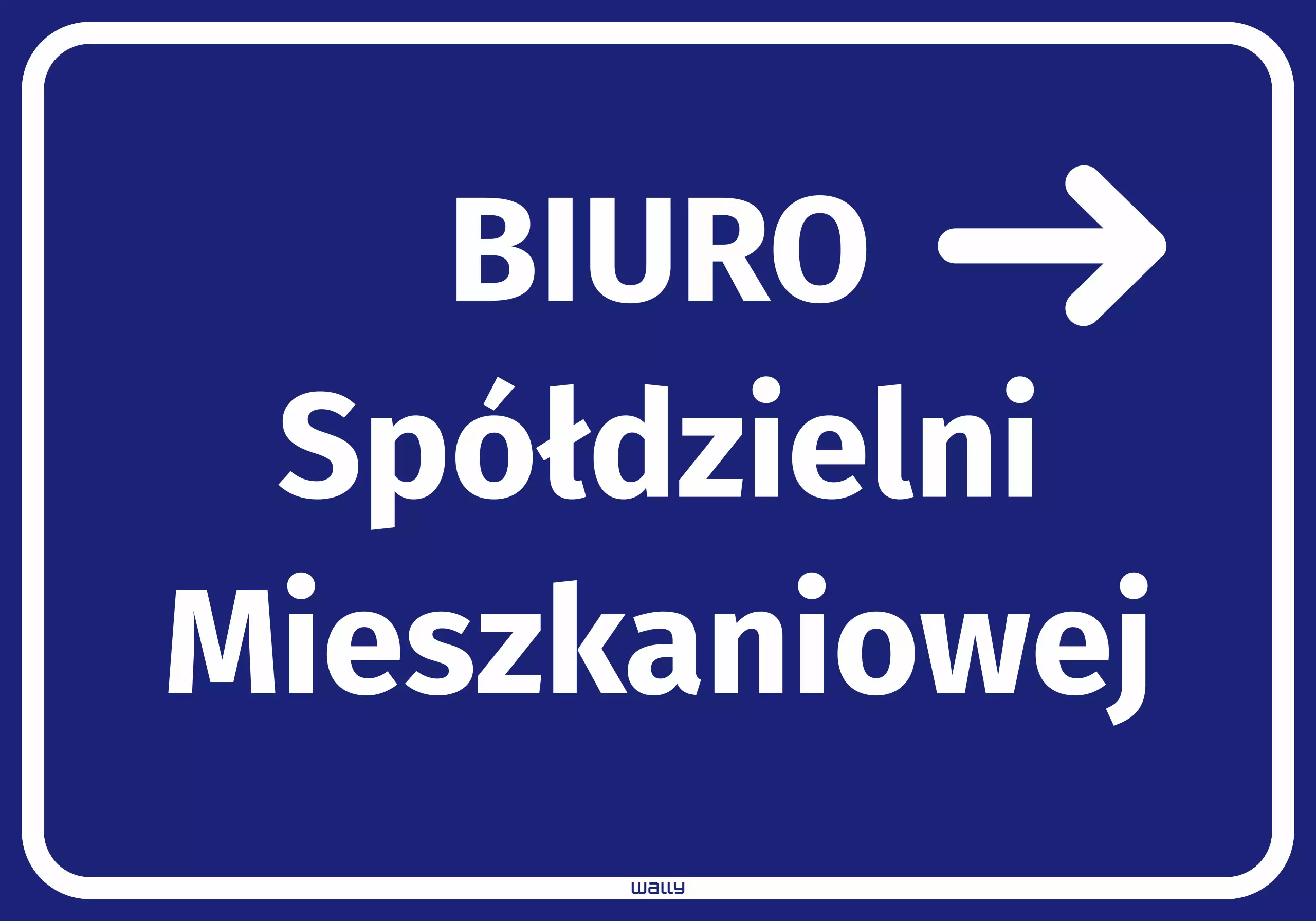 Naklejka Biuro spółdzielni mieszkaniowej, strzałka w prawo