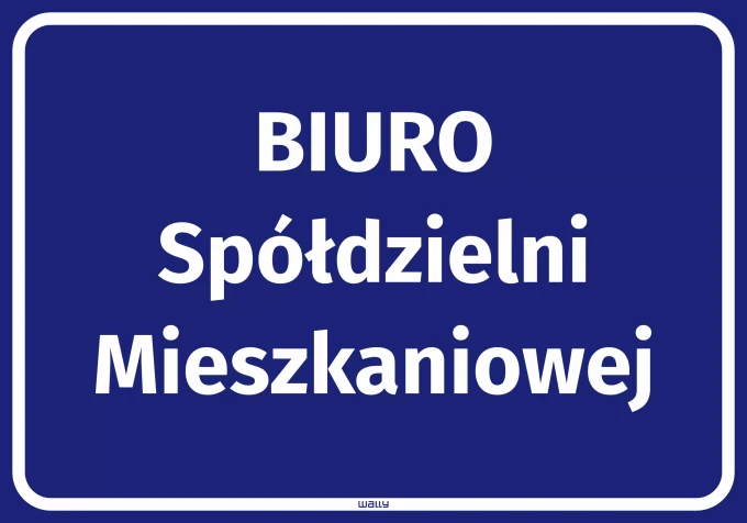 Naklejka Biuro spółdzielni mieszkaniowej