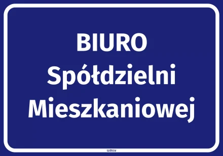 Naklejka Biuro spółdzielni mieszkaniowej