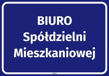 Naklejka Biuro spółdzielni mieszkaniowej