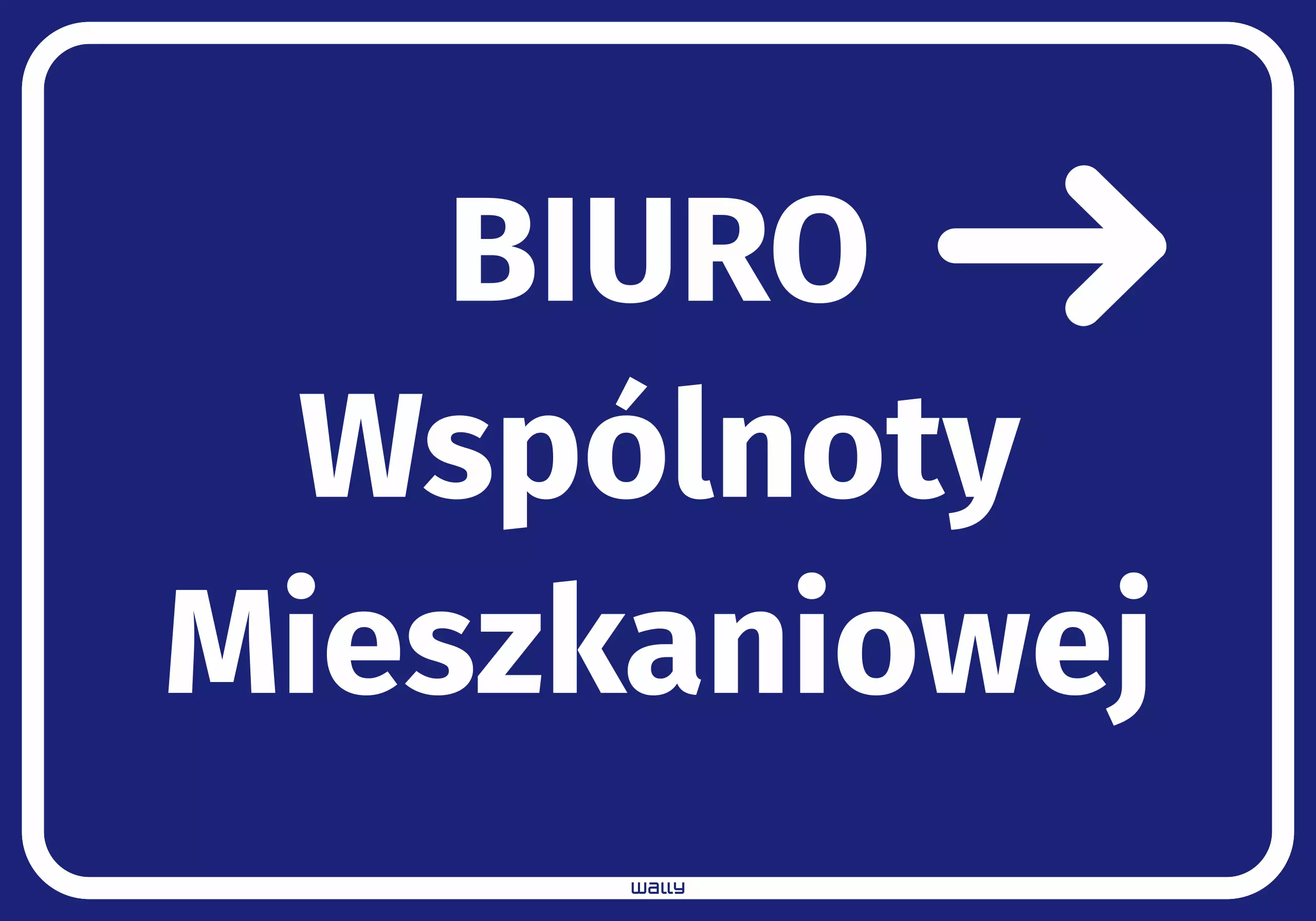 Naklejka Biuro wspólnoty mieszkaniowej, strzałka w prawo