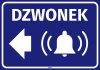 Naklejka: Dzwonek ze strzałką w lewo