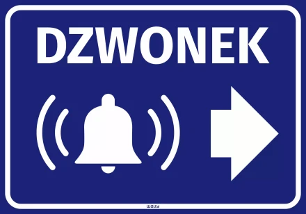 Naklejka: Dzwonek ze strzałką w prawo