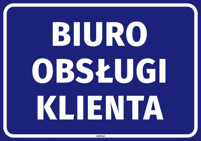 Naklejka informacyjna: Biuro obsługi klienta