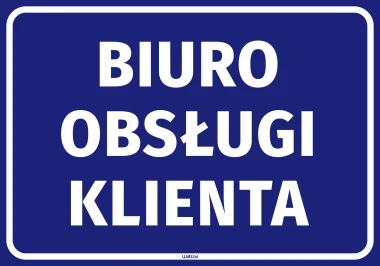 Naklejka informacyjna: Biuro obsługi klienta