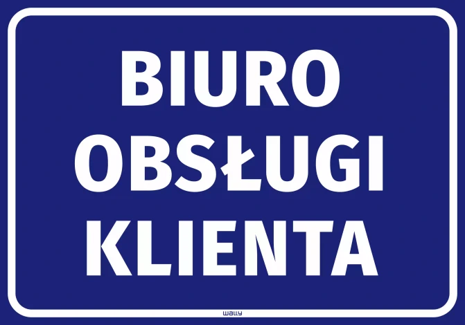 Naklejka informacyjna: Biuro obsługi klienta