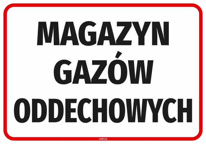 Naklejka informacyjna: Magazyn gazów oddechowych