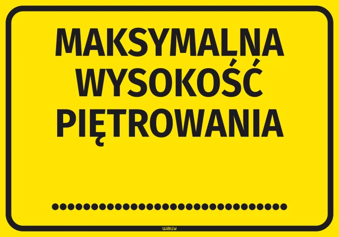 Naklejka informacyjna: Maksymalna wysokość piętrowania
