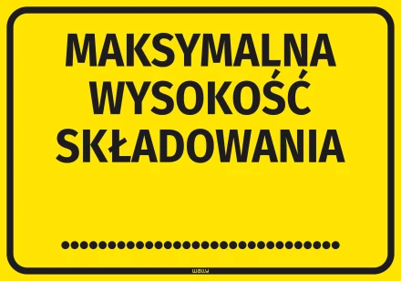 Naklejka informacyjna: Maksymalna wysokość składowania