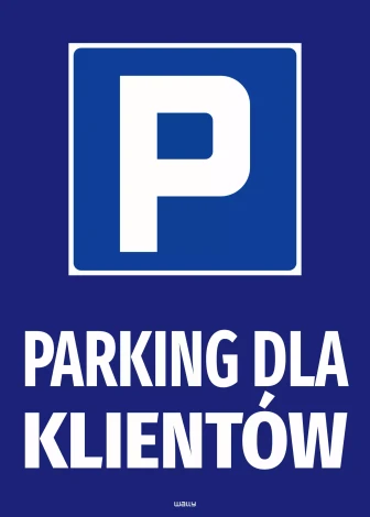 Naklejka informacyjna Parking dla klientów