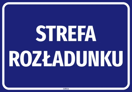 Naklejka informacyjna: Strefa rozładunku