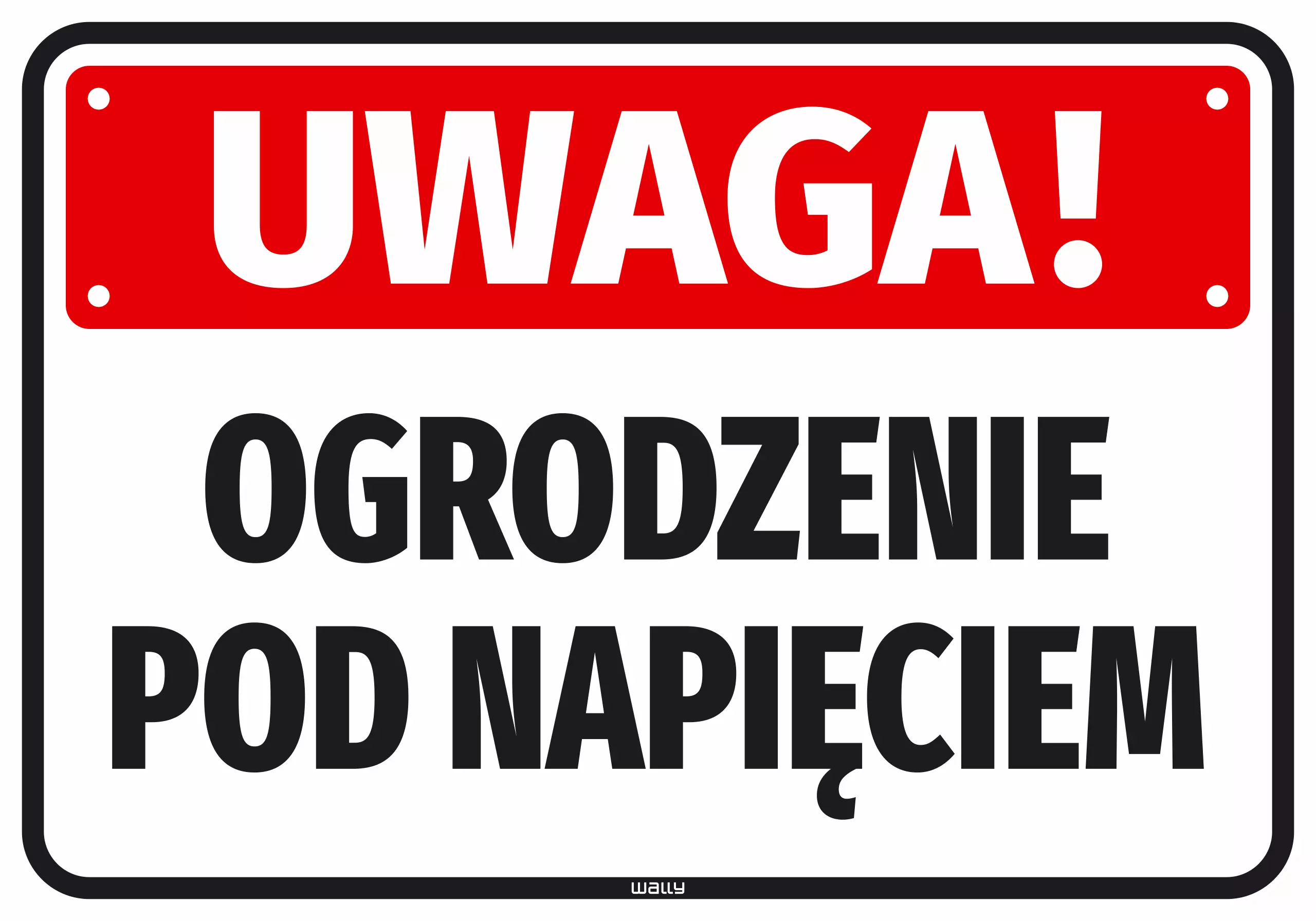 Naklejka Uwaga! ogrodzenie pod napięciem