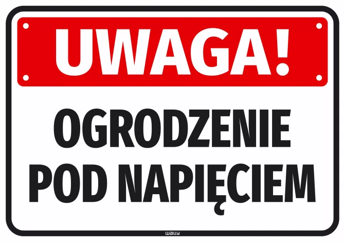 Naklejka Uwaga! ogrodzenie pod napięciem