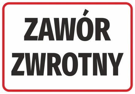 Naklejka Zawór zwrotny
