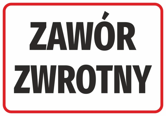 Naklejka Zawór zwrotny