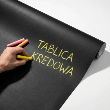 Tablica kredowa na wymiar - Wzór graficzny. Czarny papier z napisem TABLICA KREDOWA w jasnym kolorze