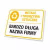 Tabliczka na kosz metale i tworzywa sztuczne, z nazwą firmy
