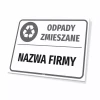 Tabliczka na kosz odpady zmieszane, z nazwą firmy