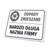 Tabliczka na kosz odpady zmieszane, z nazwą firmy