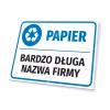 Tabliczka na kosz papier, z nazwą firmy