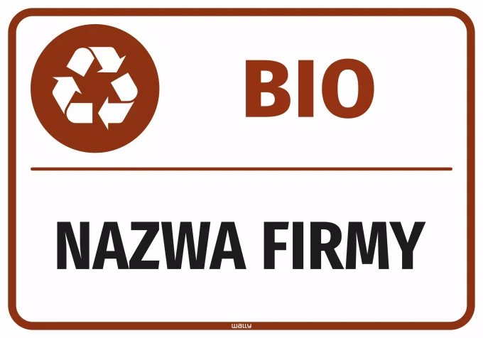 Naklejka na kosz - BIO, z nazwą firmy