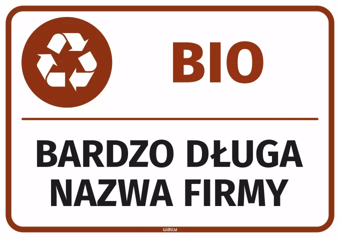 Naklejka na kosz - BIO, z nazwą firmy