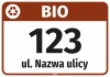 Naklejka na kosz - BIO, z ulicą i numerem domu