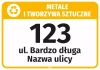 Naklejka na kosz - metale i tworzywa sztuczne, z ulicą i numerem domu
