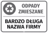 Naklejka na kosz - Odpady zmieszane, z nazwą firmy