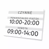 Tabliczka Czynne wraz z godzinami i dniami