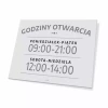 Tabliczka Godziny otwarcia z dniami do personalizacji