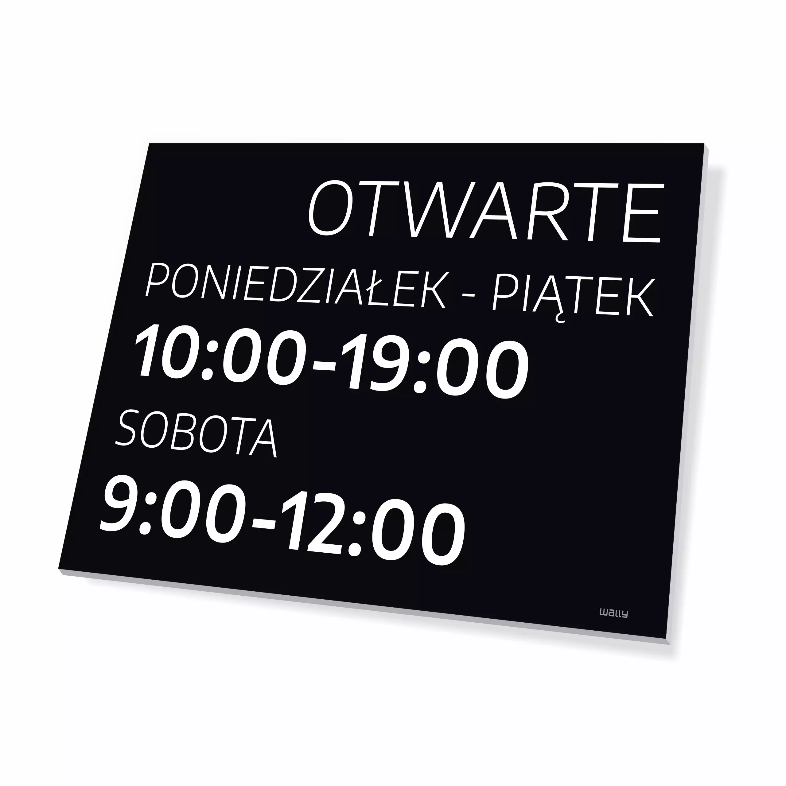 Tabliczka Otwarte - godziny i dni do personalizacji