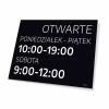 Tabliczka Otwarte, godziny, dni do personalizacji