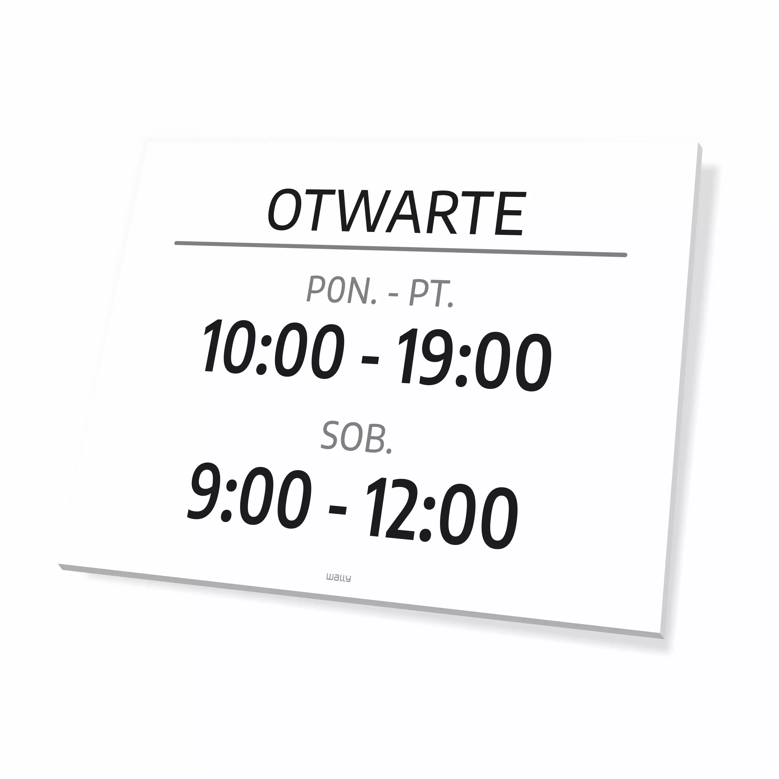 Tabliczka Otwarte z dniami i godzinami do personalizacji