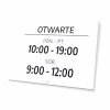 Tabliczka Otwarte z dniami i godzinami do personalizacji