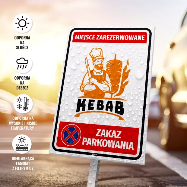 Tabliczka parkingowa Miejsce zarezerwowane z logo, zakaz parkowania